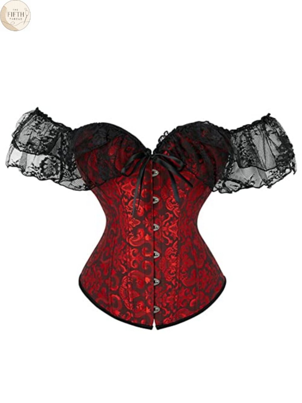 Overbust Corset Top Lace Up Renaissance Bustier with Sleeves